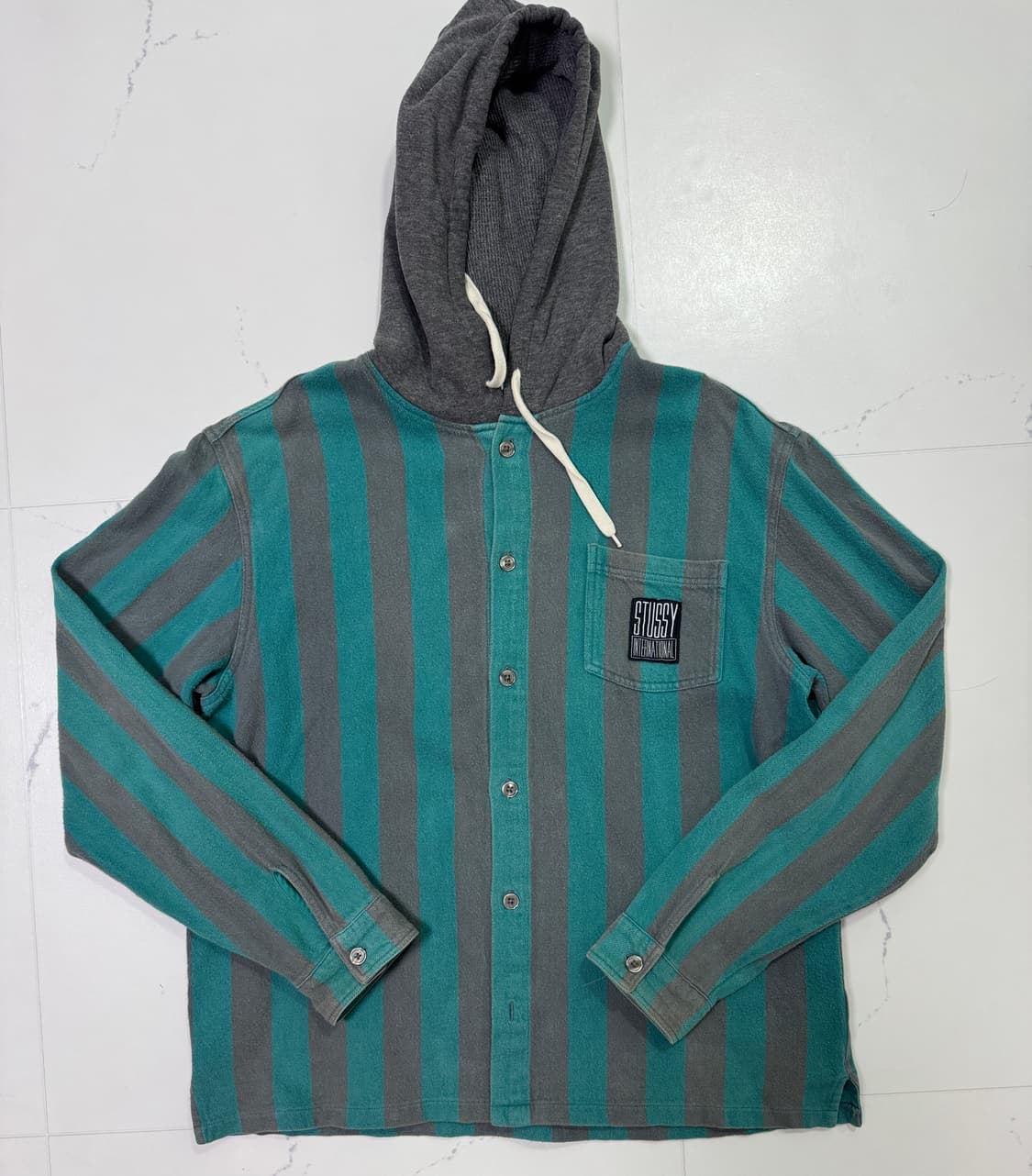 16FW 스투시 후디드 플란넬 셔츠 XL 상품이미지1