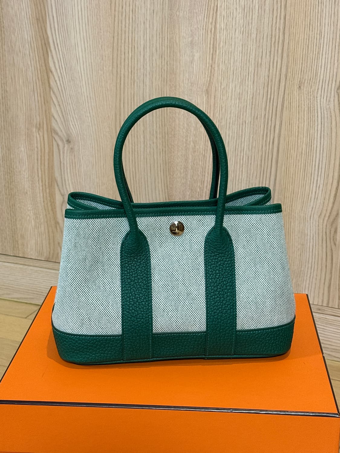 (풀구성/새상품급) 에르메스 가든파티 23 미니 캔버스 백 상품이미지1