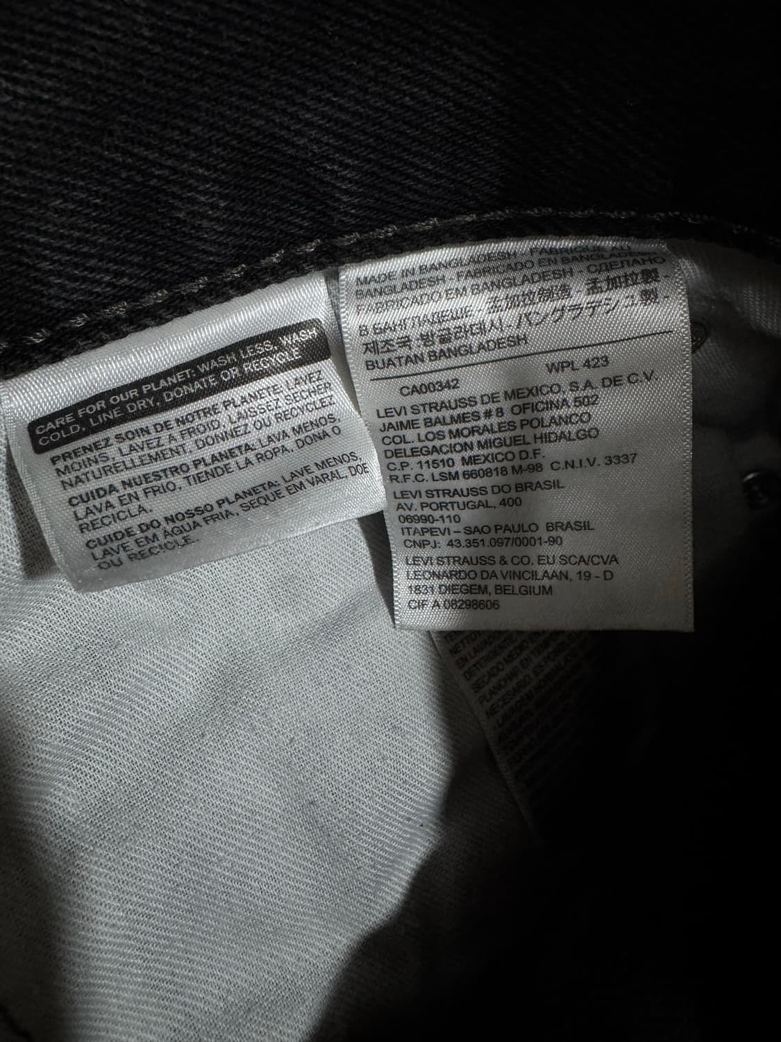 리바이스 505 흑청 데님  상품이미지4