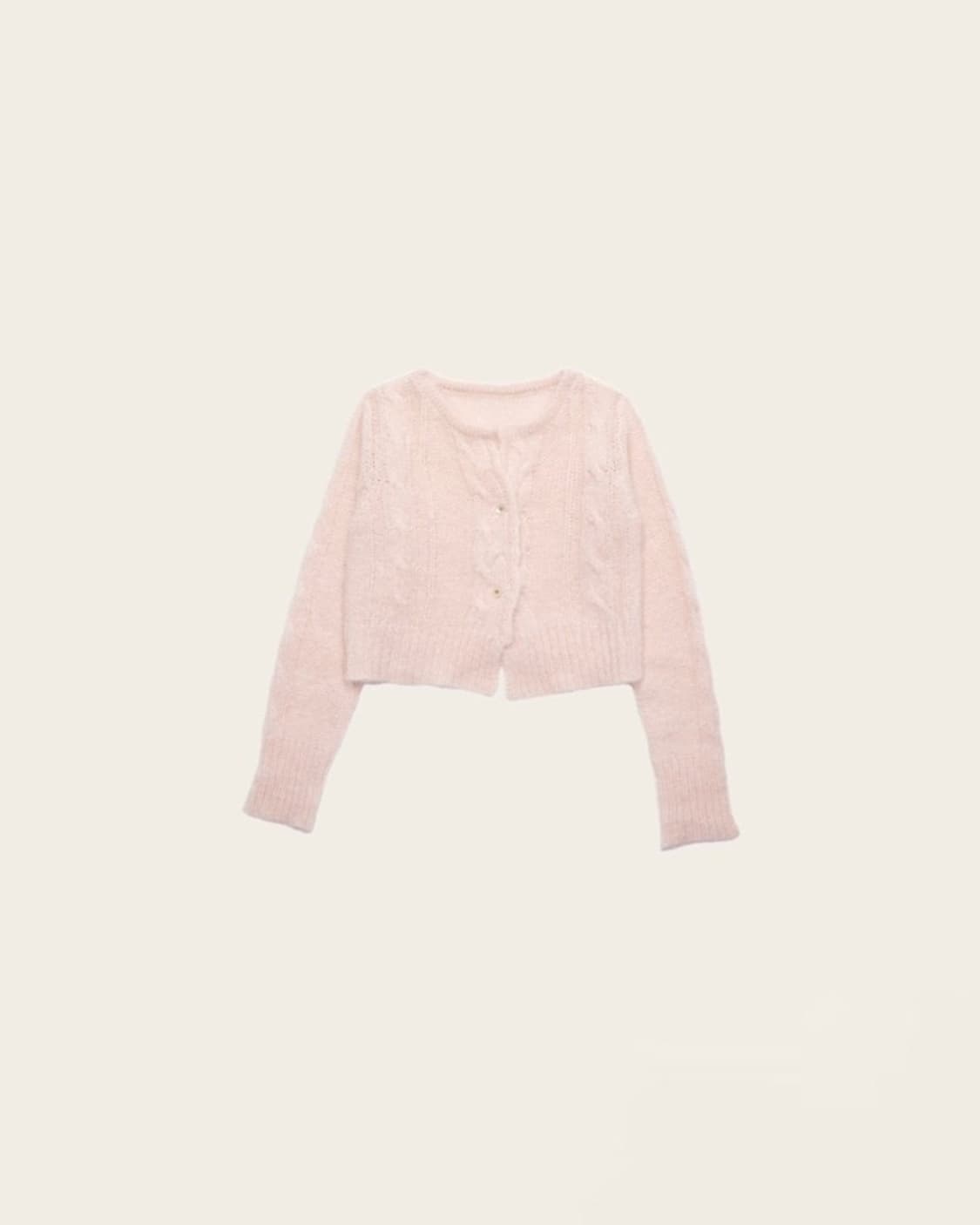 르플레인 키드모헤어 소프트핑크 가디건 상품이미지1