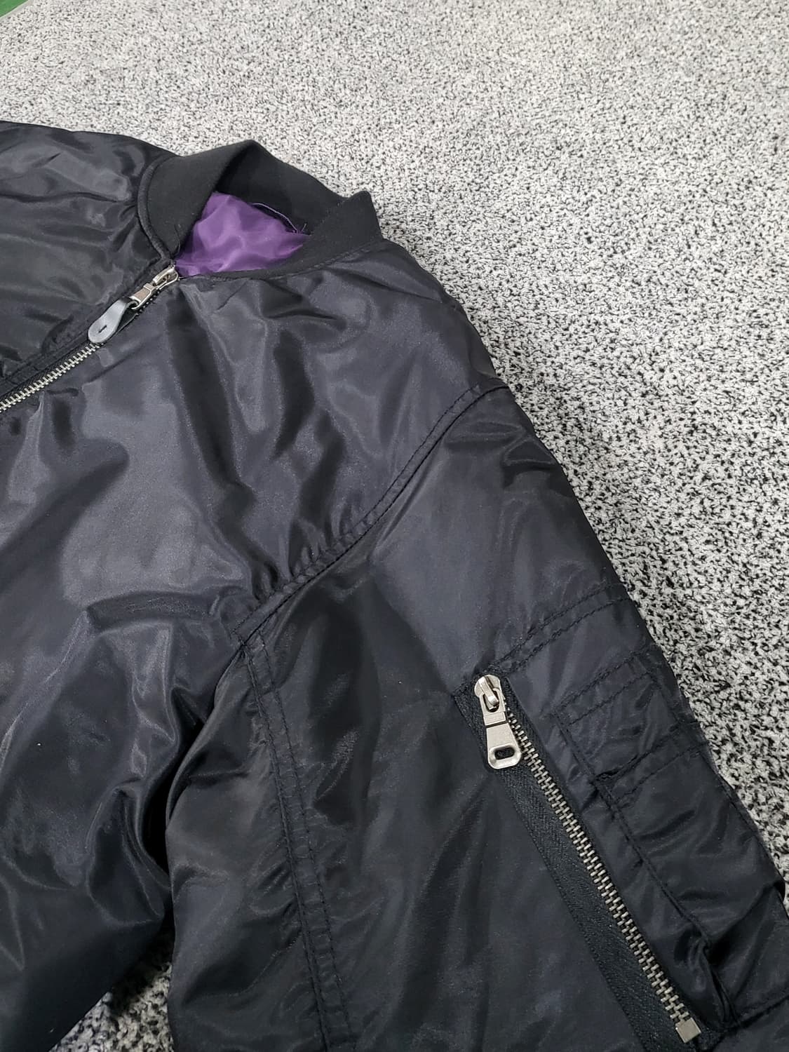 블랙 항공 점퍼 스타일 패딩 자켓 상품이미지4