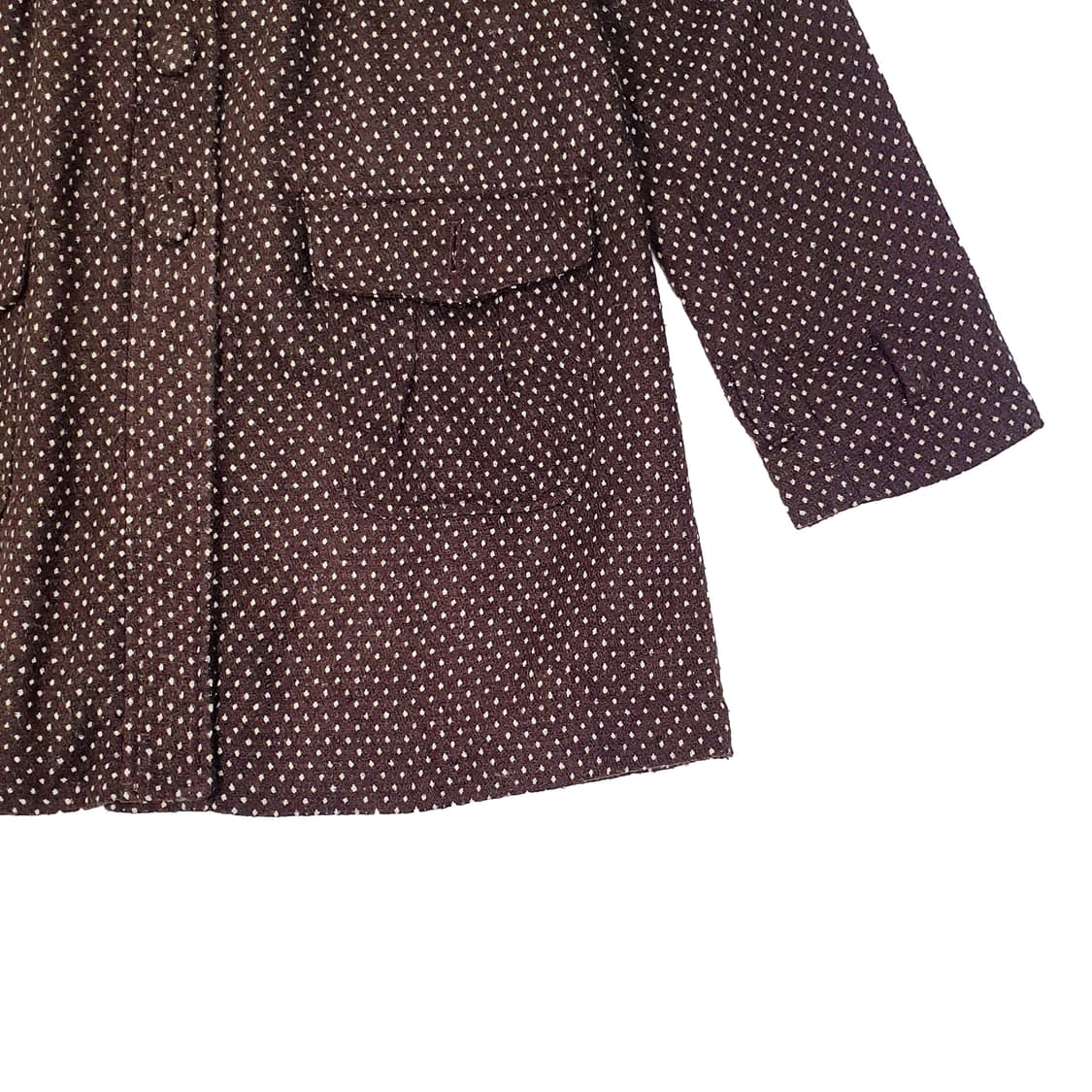 브라운 도트 베이비돌 하이넥 코트 상품이미지7