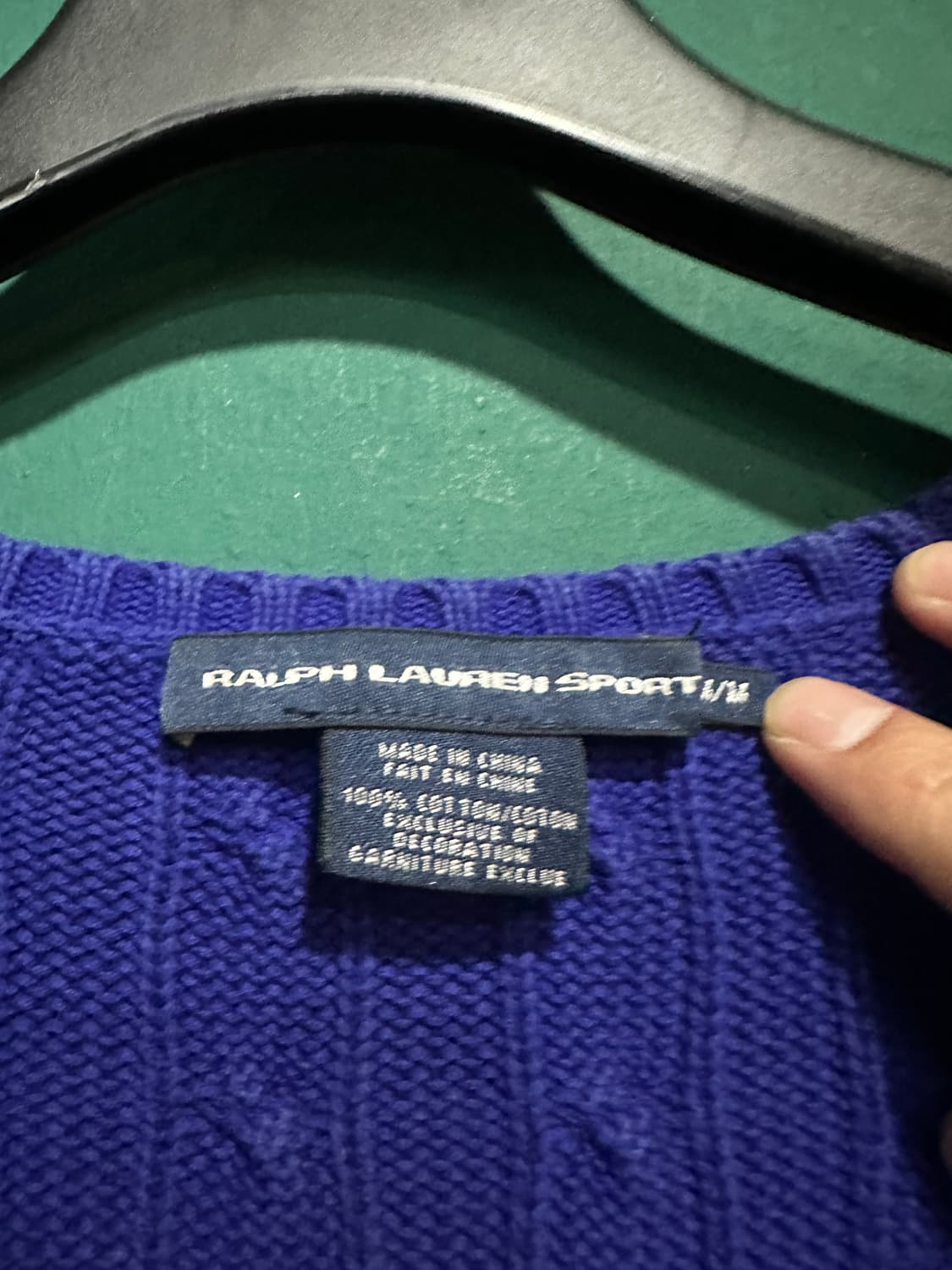 폴로 꽈베기니트 브이넥 퍼플M 상품이미지3