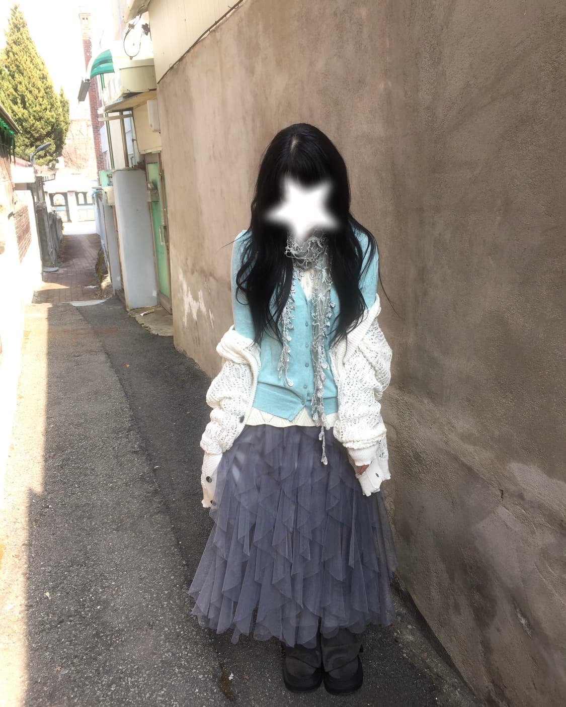 빈티지 민트 가디건 코디세트 상품이미지1