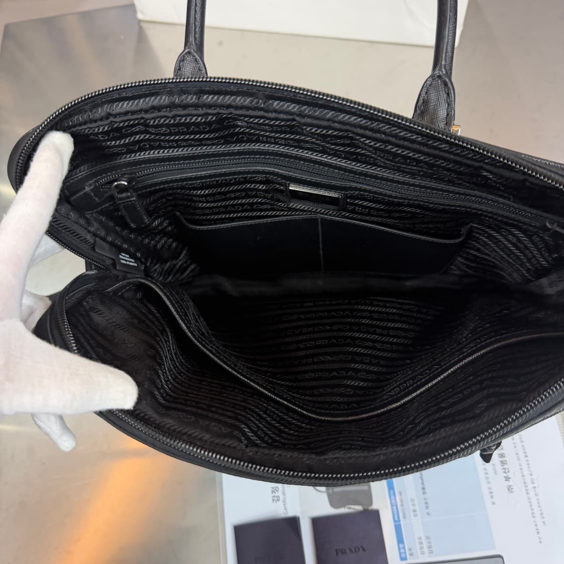 [리오브] 프라다 리나일론 로고 브리프케이스 숄더 토트백 상품이미지4