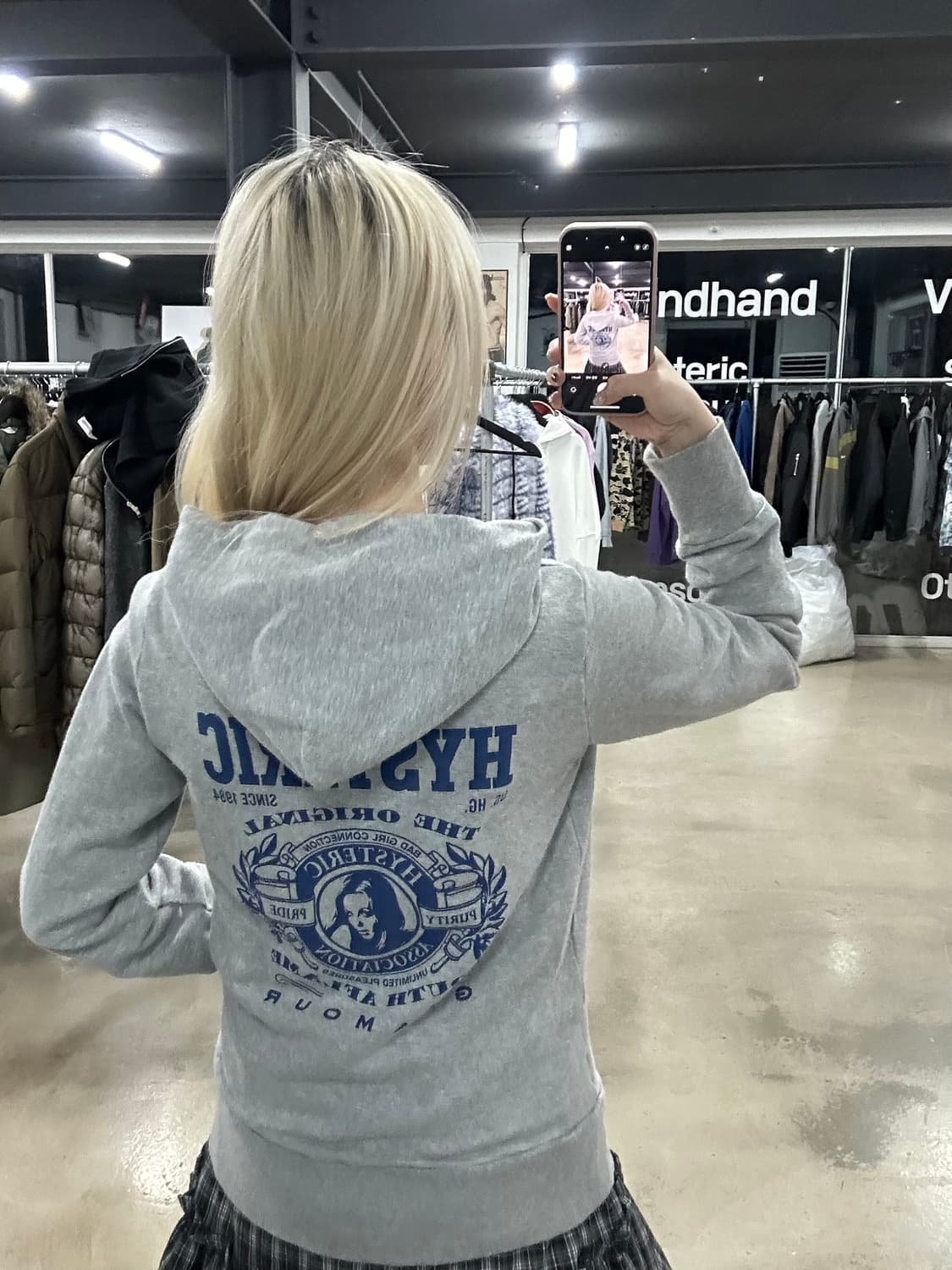 히스테릭 글래머 백로고 후드 집업 상품이미지2