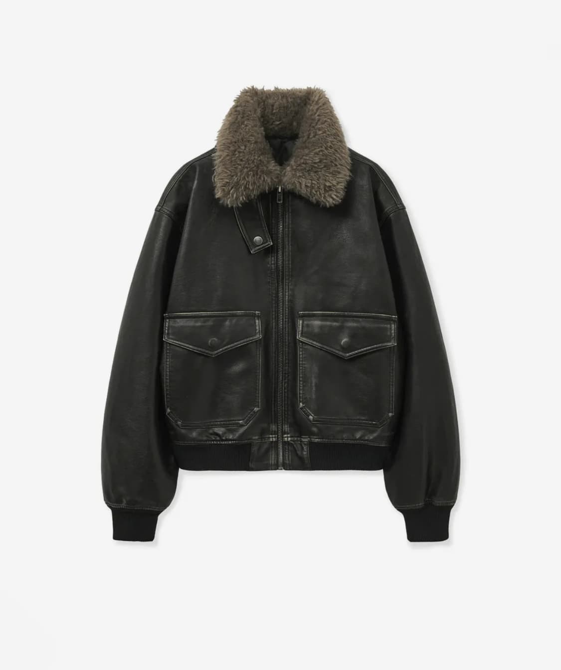 (구해요)포르테나 퍼 레더 자켓 브라운 상품이미지1