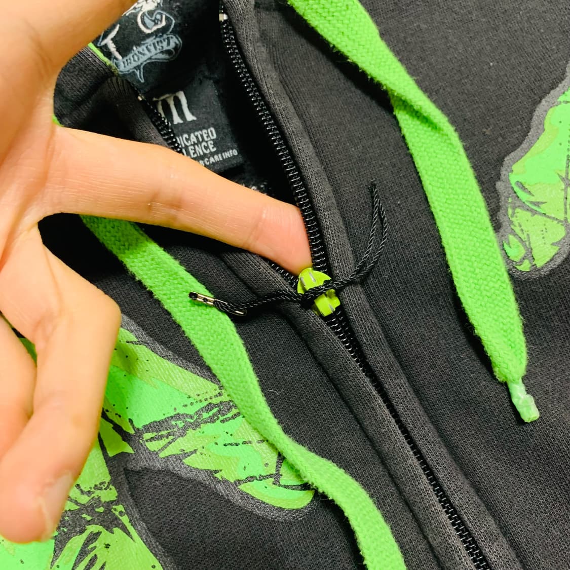 펑크 좀비 아트 호피 패턴 후디집업 상품이미지5