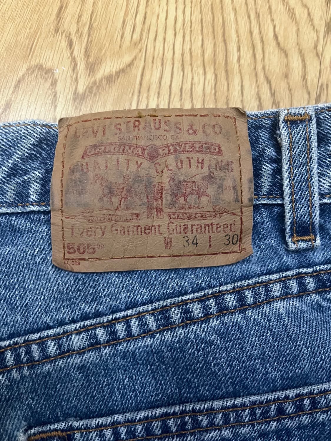 [W34 L30] 00s Levis 505 Red Tap Sky Blue 상품이미지4