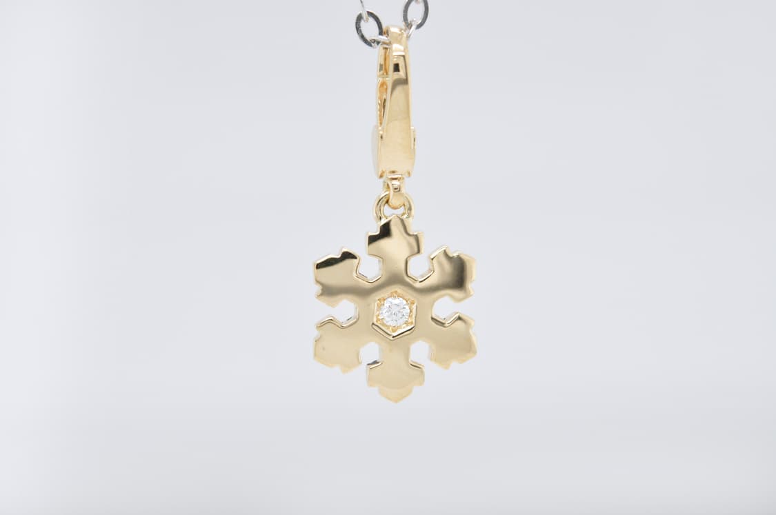 불가리 스노우플레이크 천연 다이아몬드 18K 옐로우골드 목걸이 펜던트 상품이미지2