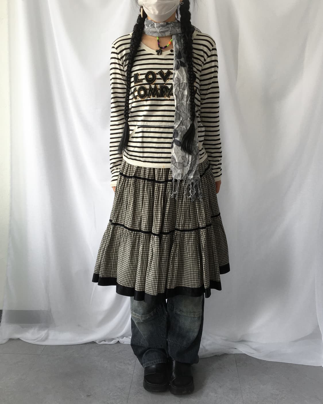 Lettering patch point stripe pattern hoo 상품이미지8