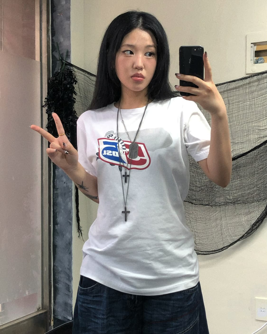 55DSL 프린팅 반팔 탑 상품이미지2