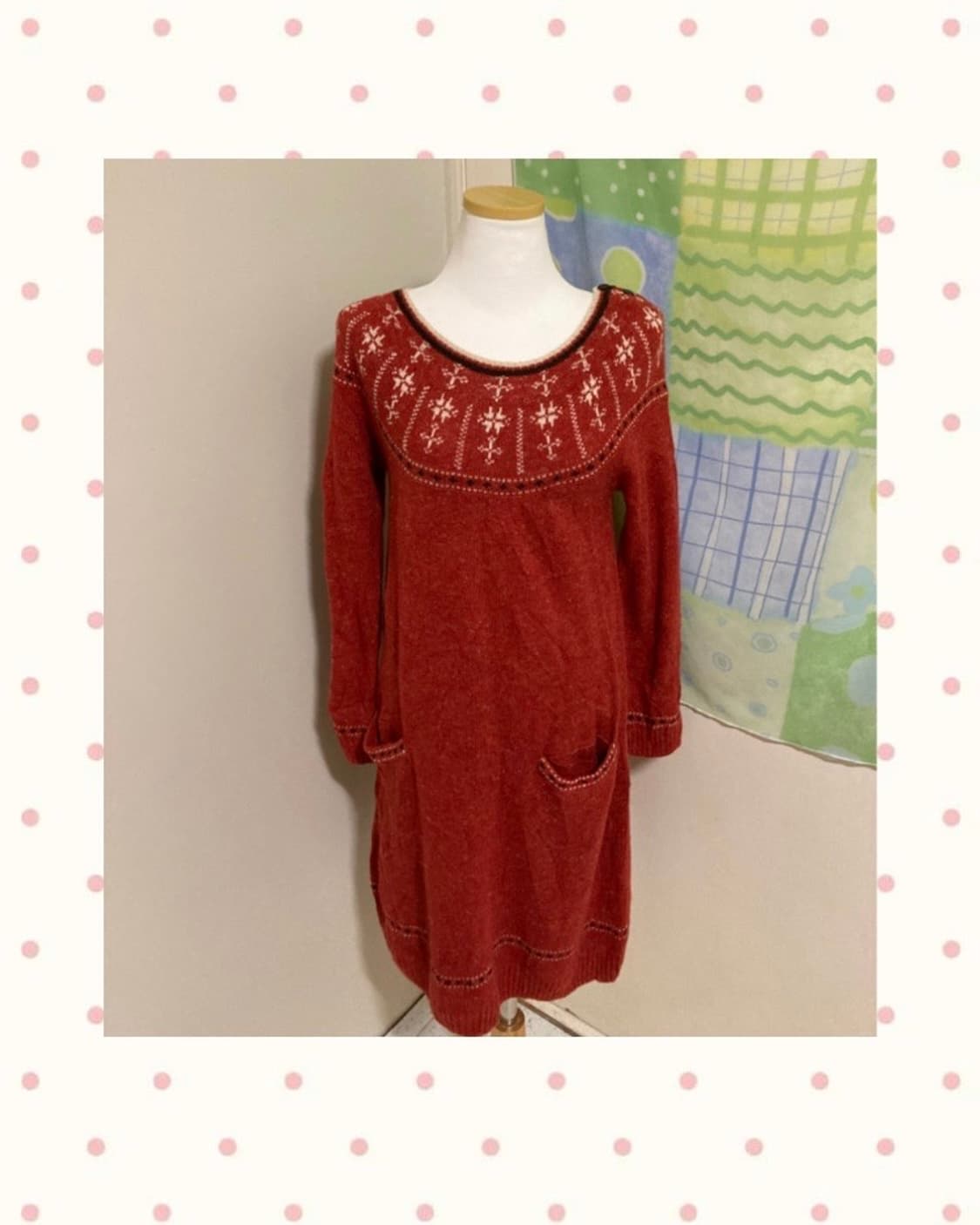 딸기 니트 원피스 상품이미지1