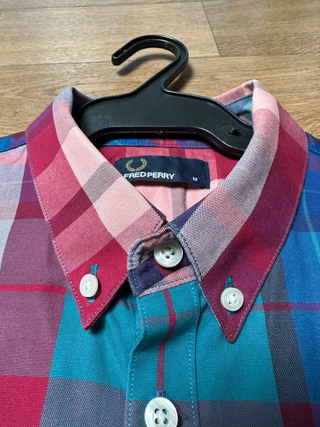 프레드페리 체크 반팔 셔츠 M 상품이미지2