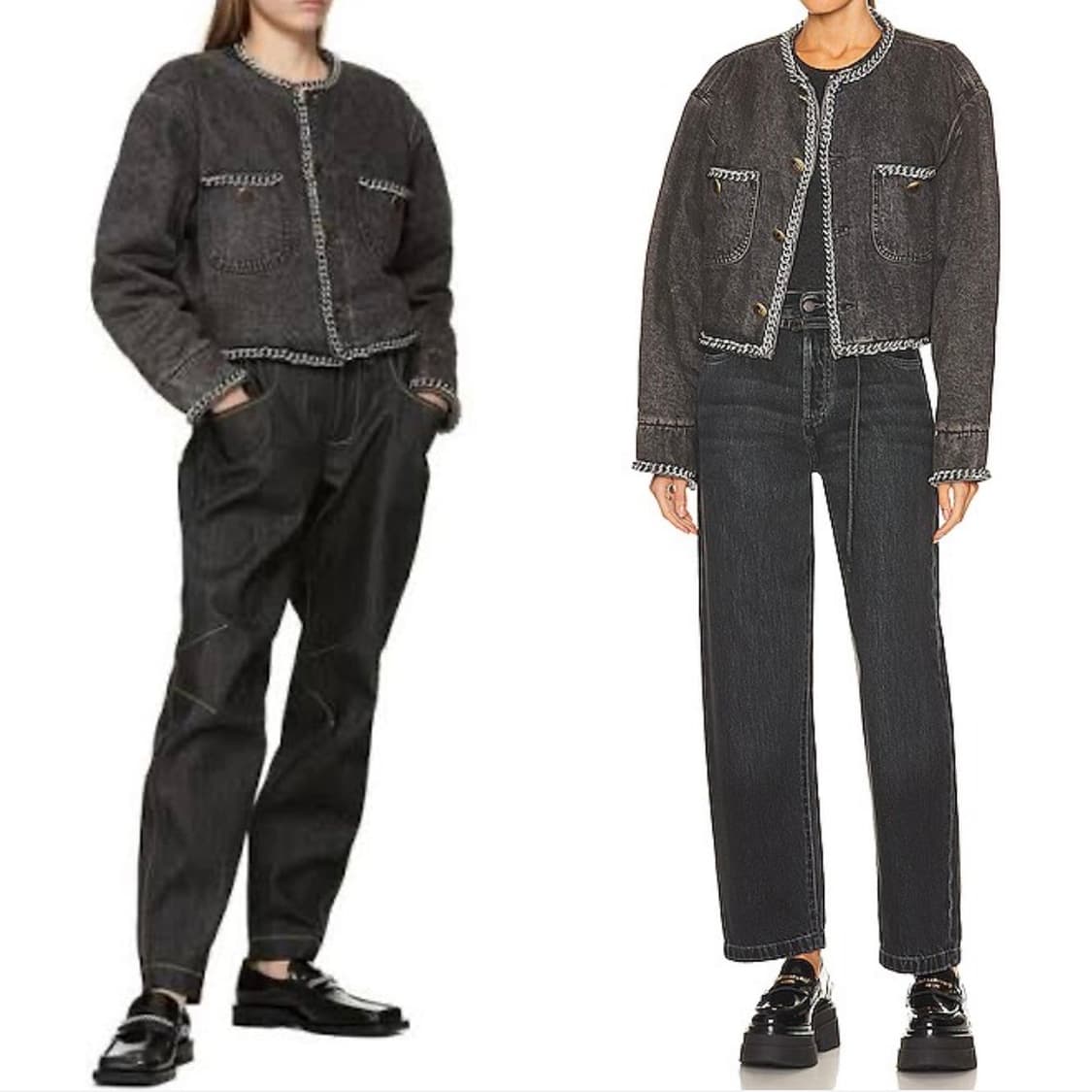 R13 체인 장식 데님 자켓 상품이미지3