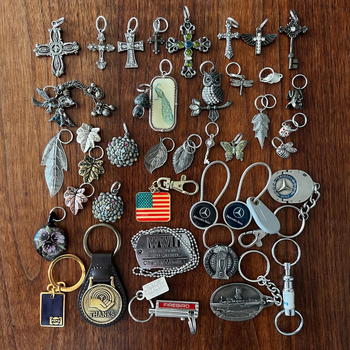 90s vtg Color Gem Cross Keyring 상품이미지3