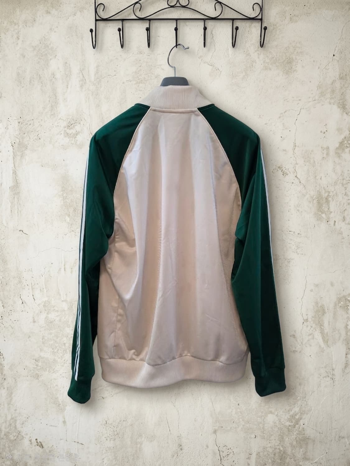 아디다스 아이보리/그린 삼선 트랙탑 XL 상품이미지2