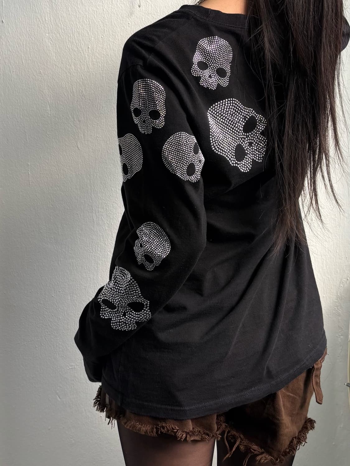 Hydrogen Skull Black Long Sleeve 상품이미지7