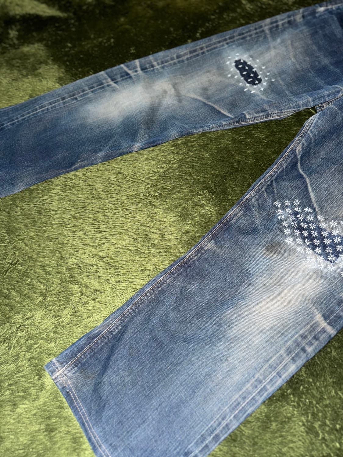 [32X33] 00s Lee 리 재패니즈 사시코 커스텀 데님 팬츠 상품이미지6