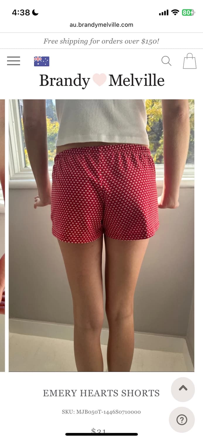 브랜디멜빌 에머리 하트 쇼츠 반바지 emery heart shorts 상품이미지3