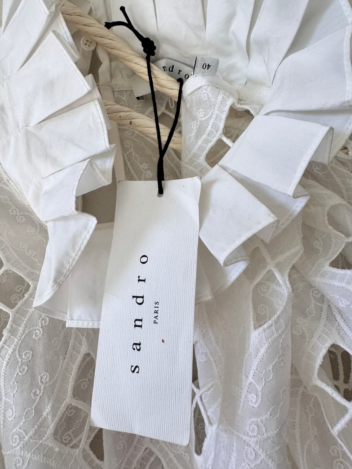 텍있는 새상품 sandro 화이트 레이스 원피스 40(55사이즈) 상품이미지6
