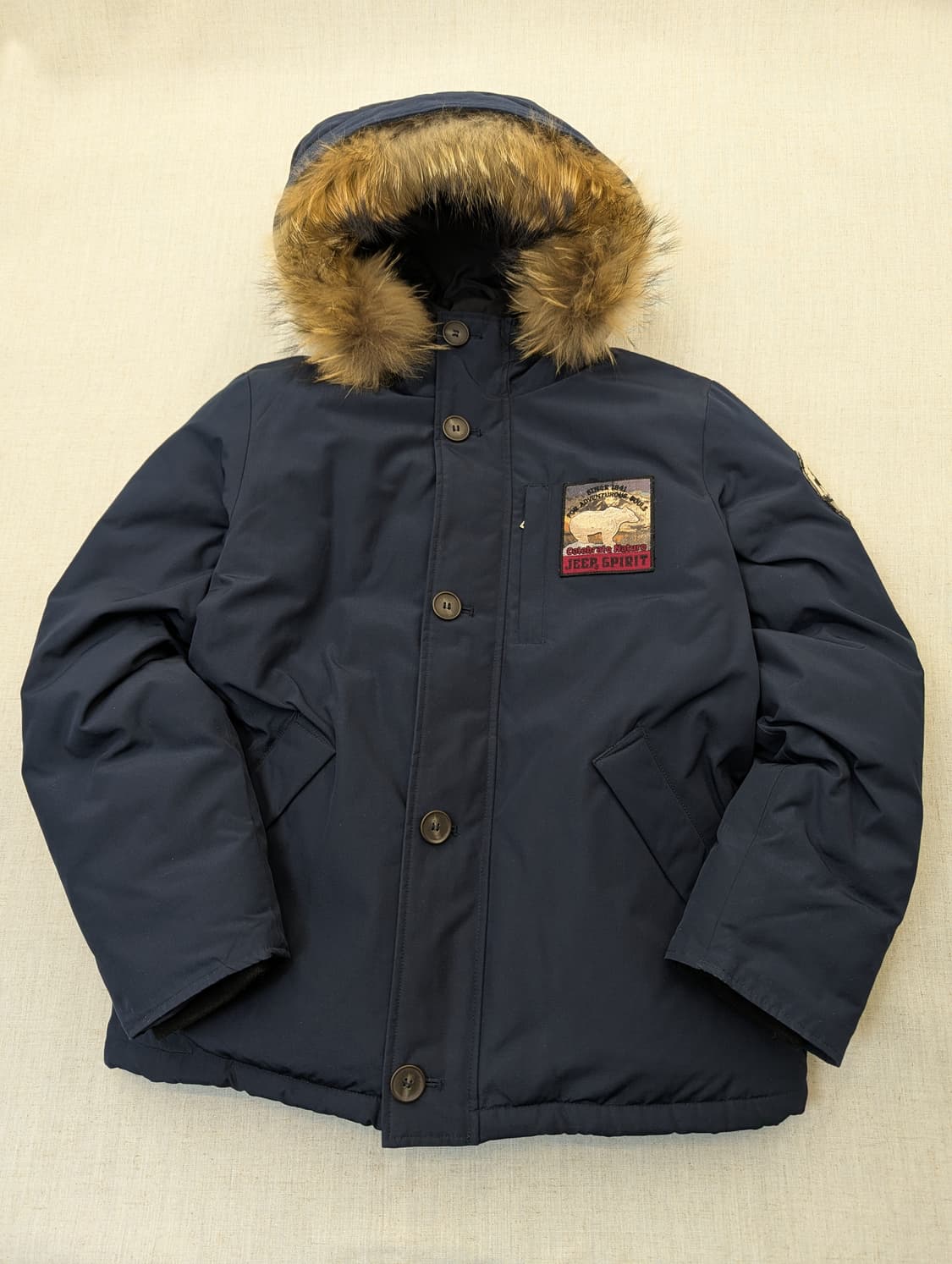 지프 네이비 후드 패딩 점퍼 상품이미지1