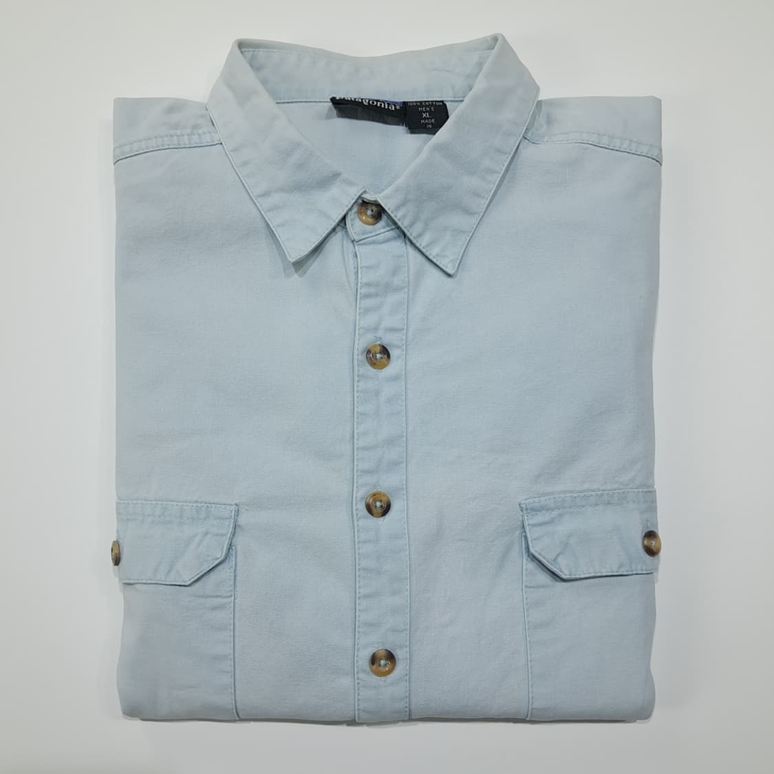 CL695 XL 파타고니아 00s 홍콩판 듀얼포켓 스카이블루 셔츠 상품이미지8