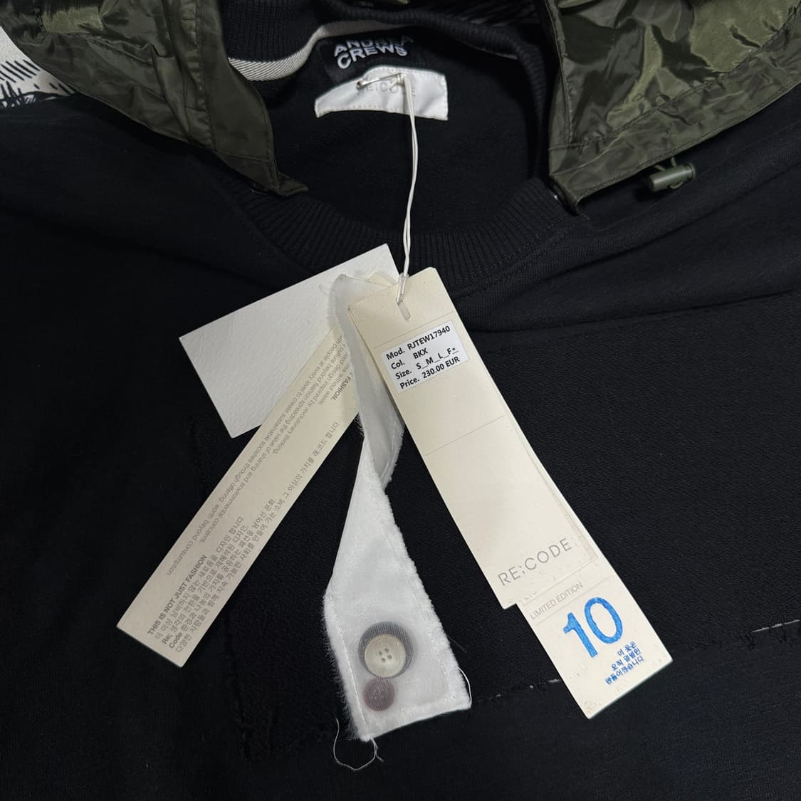 코오롱x레코드 Re:code 맨투맨후드 프리사이즈  상품이미지6