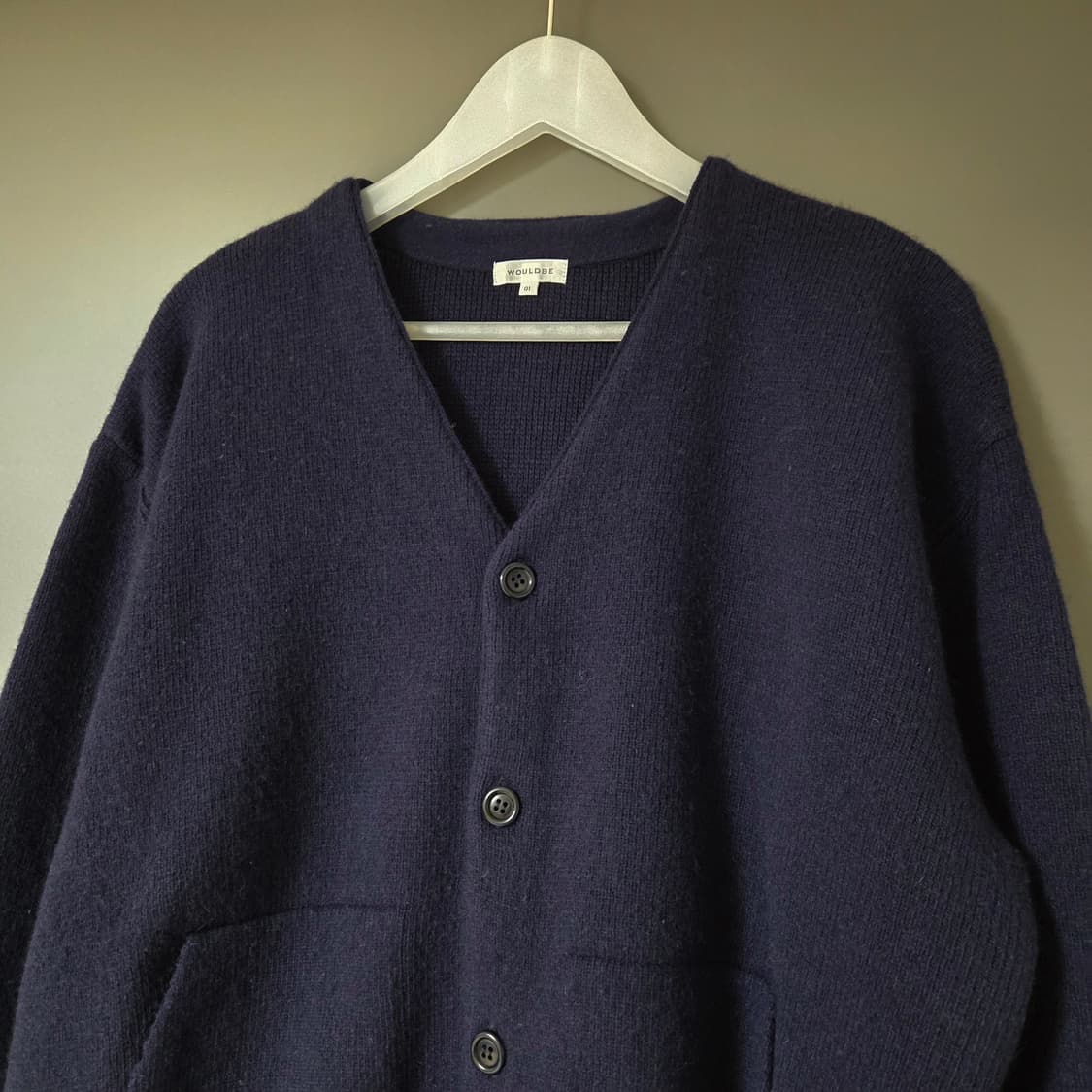 [1] 우드비 라쿤 울 베이커 가디건 네이비 / wouldbe 킹타쿠 상품이미지3