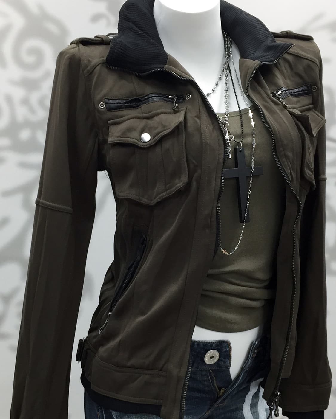 Y2K double zip jacket 상품이미지3