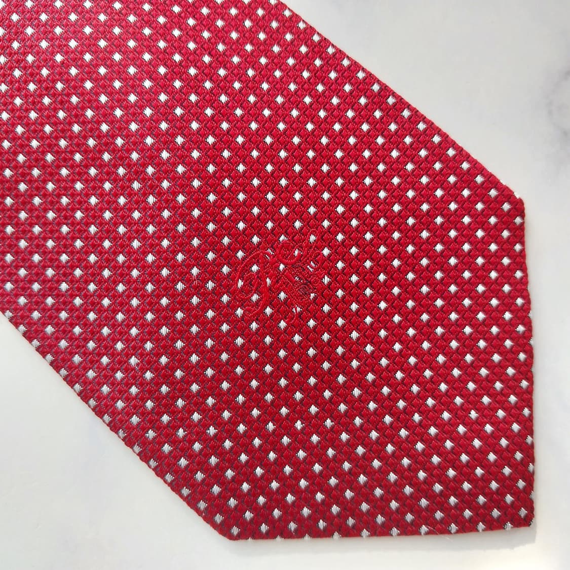니나리치 실크 레드 자카드 패턴 넥타이 9.1cm A+등급 K2228 상품이미지6