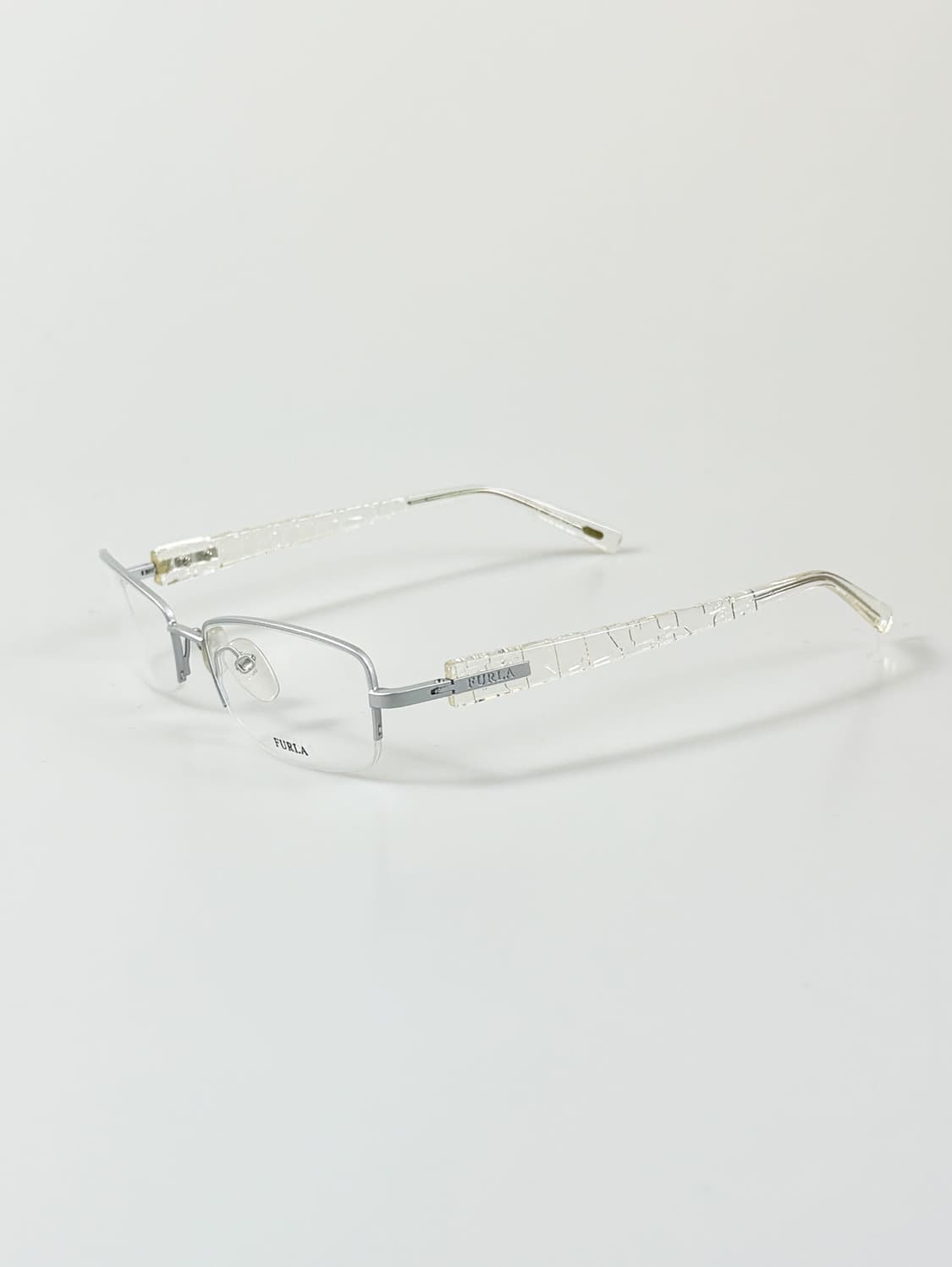 90s FURLA 실버 스퀘어 반무테 빈티지 안경 상품이미지3