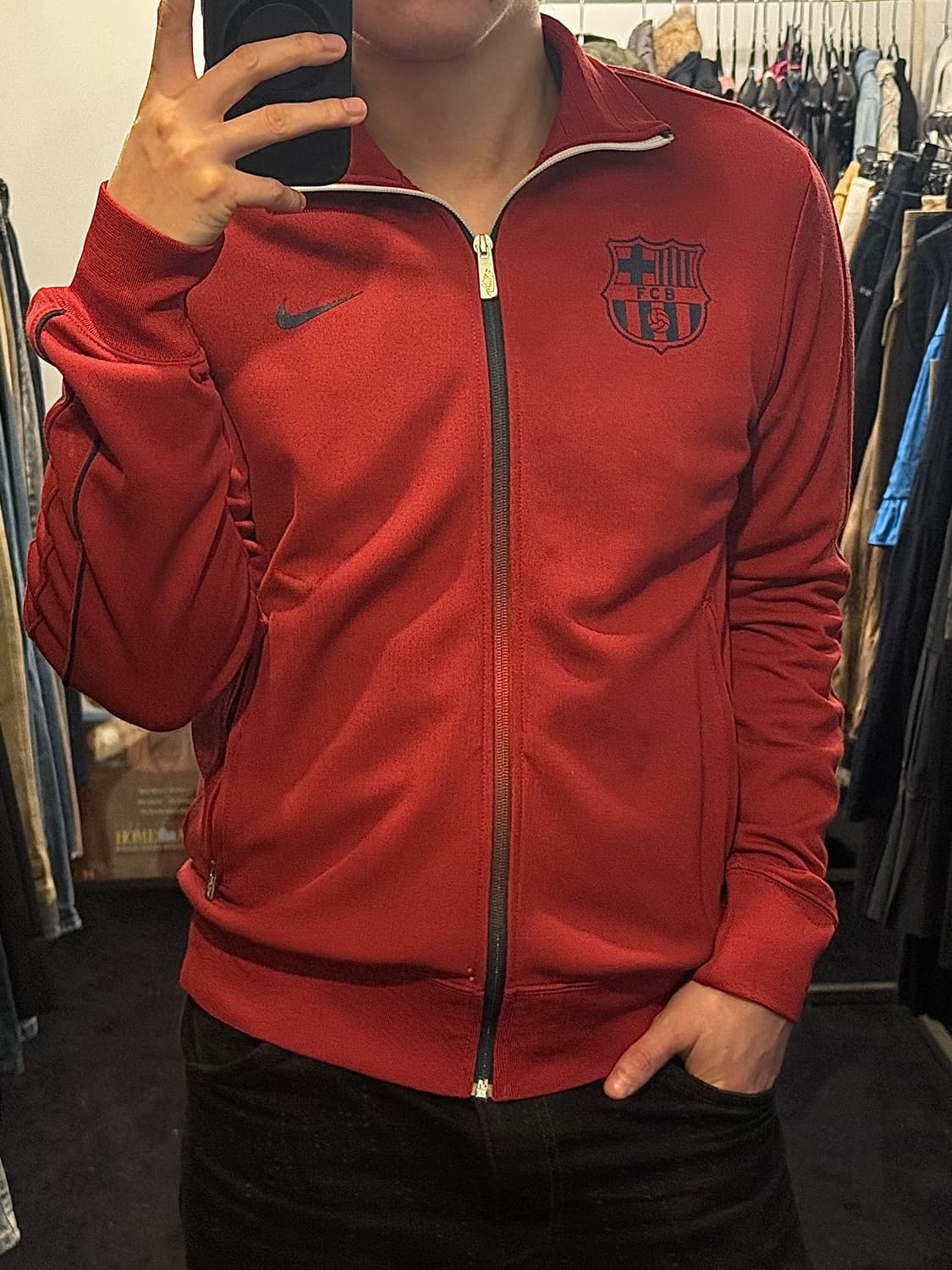 나이키 바르셀로나 버건디 축구 유니폼 져지 저지 트랙탑 집업 M 95 상품이미지2
