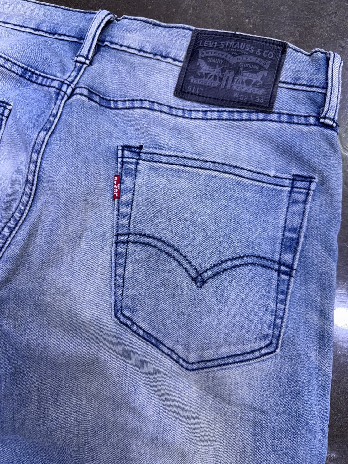 리바이스 511 슬림핏 연청 워싱블루 데님팬츠 청바지 32 상품이미지7
