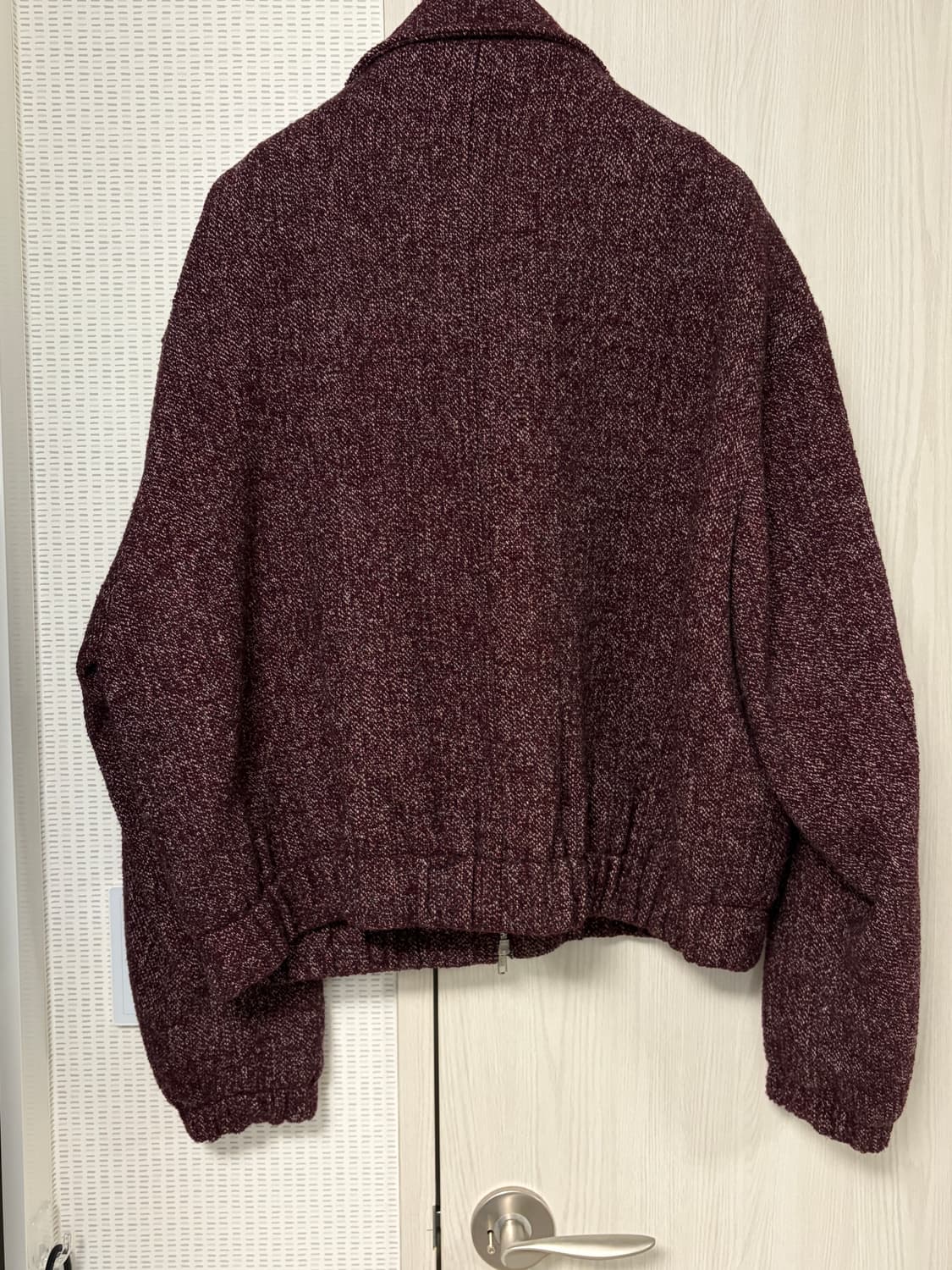 [L] 애프터프레이 하이넥 울 블루종 버건디 상품이미지2