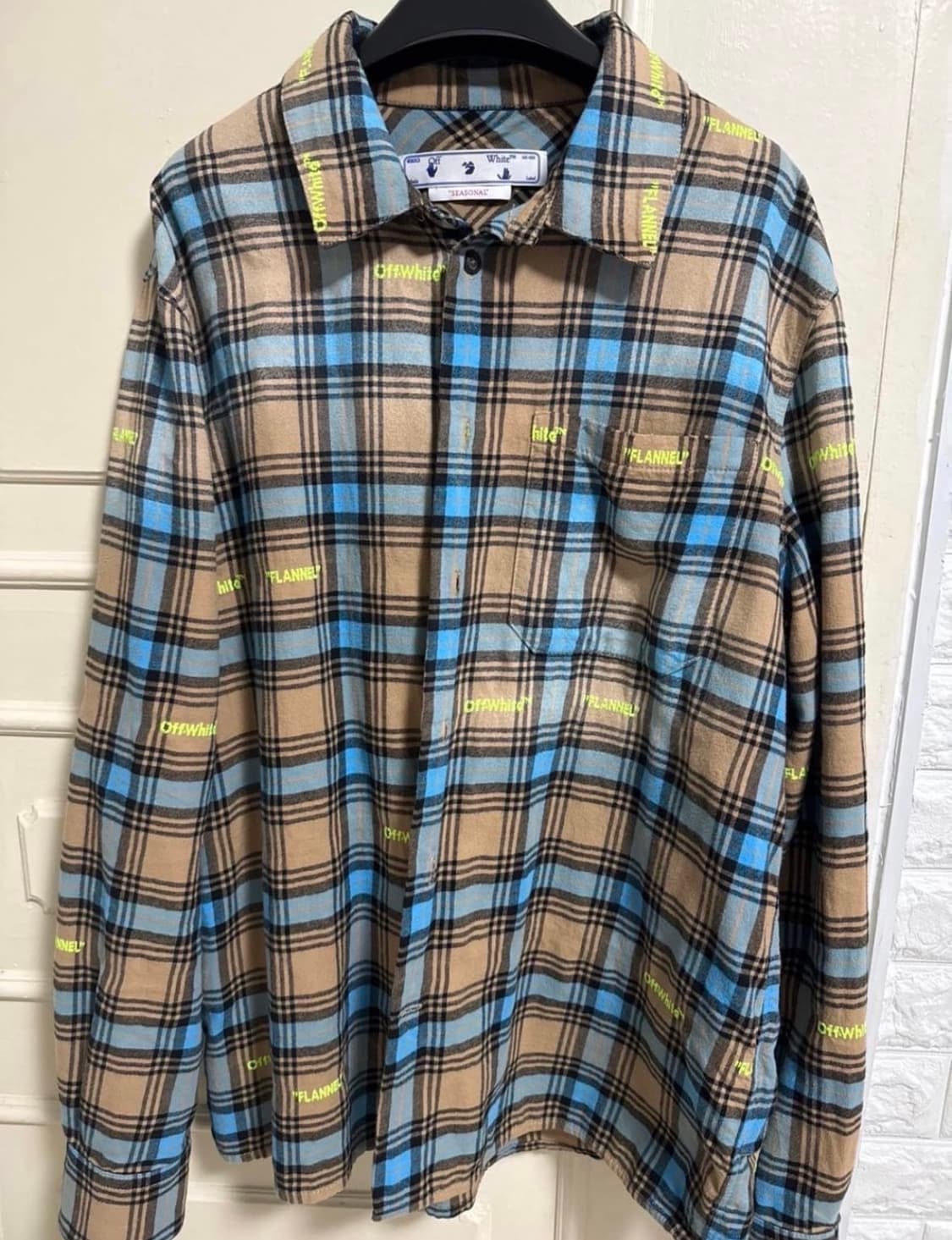 오프화이트 플란넬 셔츠 M사이즈 상품이미지1