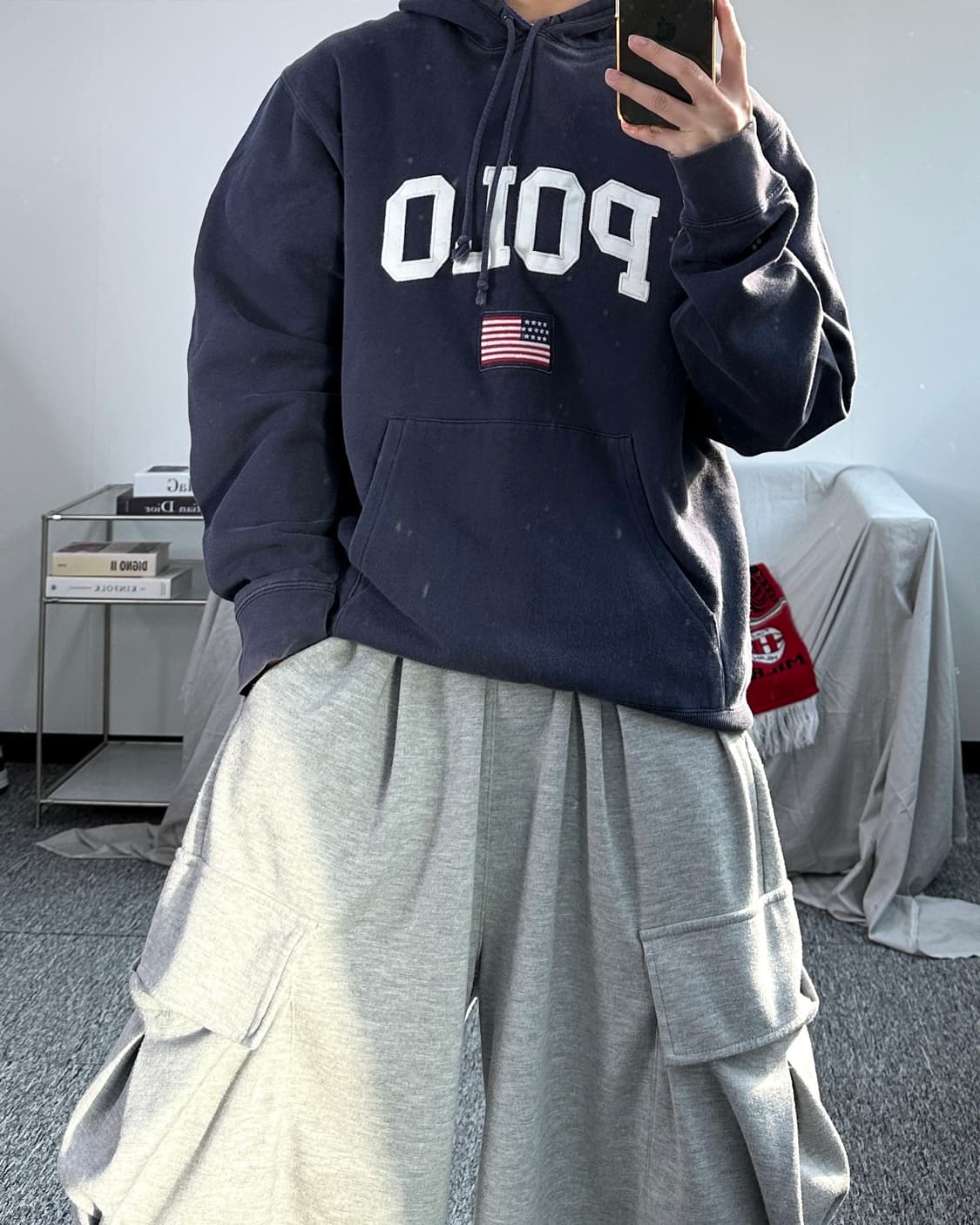 폴로 스포츠 빅로고 성조기 후드티 XL 상품이미지3