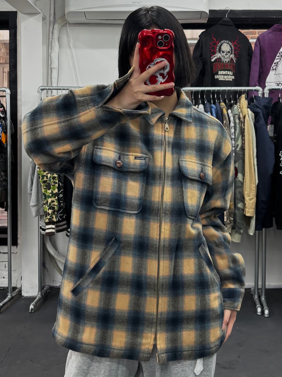 랭글러 체크 누빔 자켓 상품이미지3