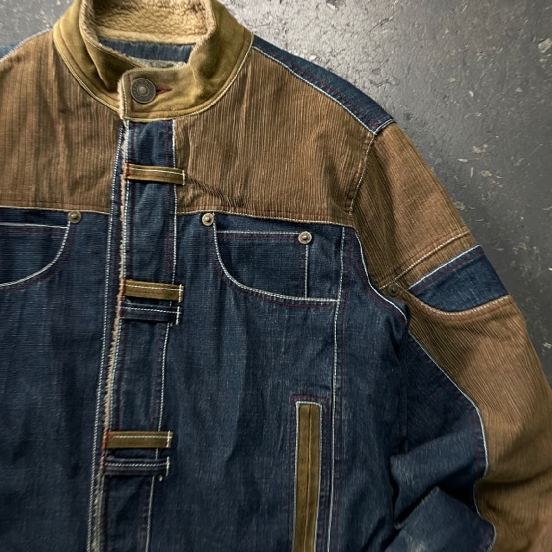 100 빈티지 코듀로이 데님 믹스 자켓 상품이미지2