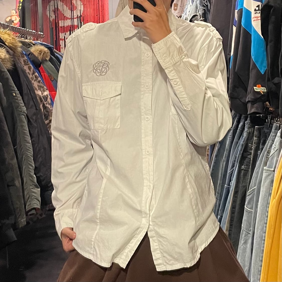 [IM] Rainbow 자수 화이트 셔츠 상품이미지2