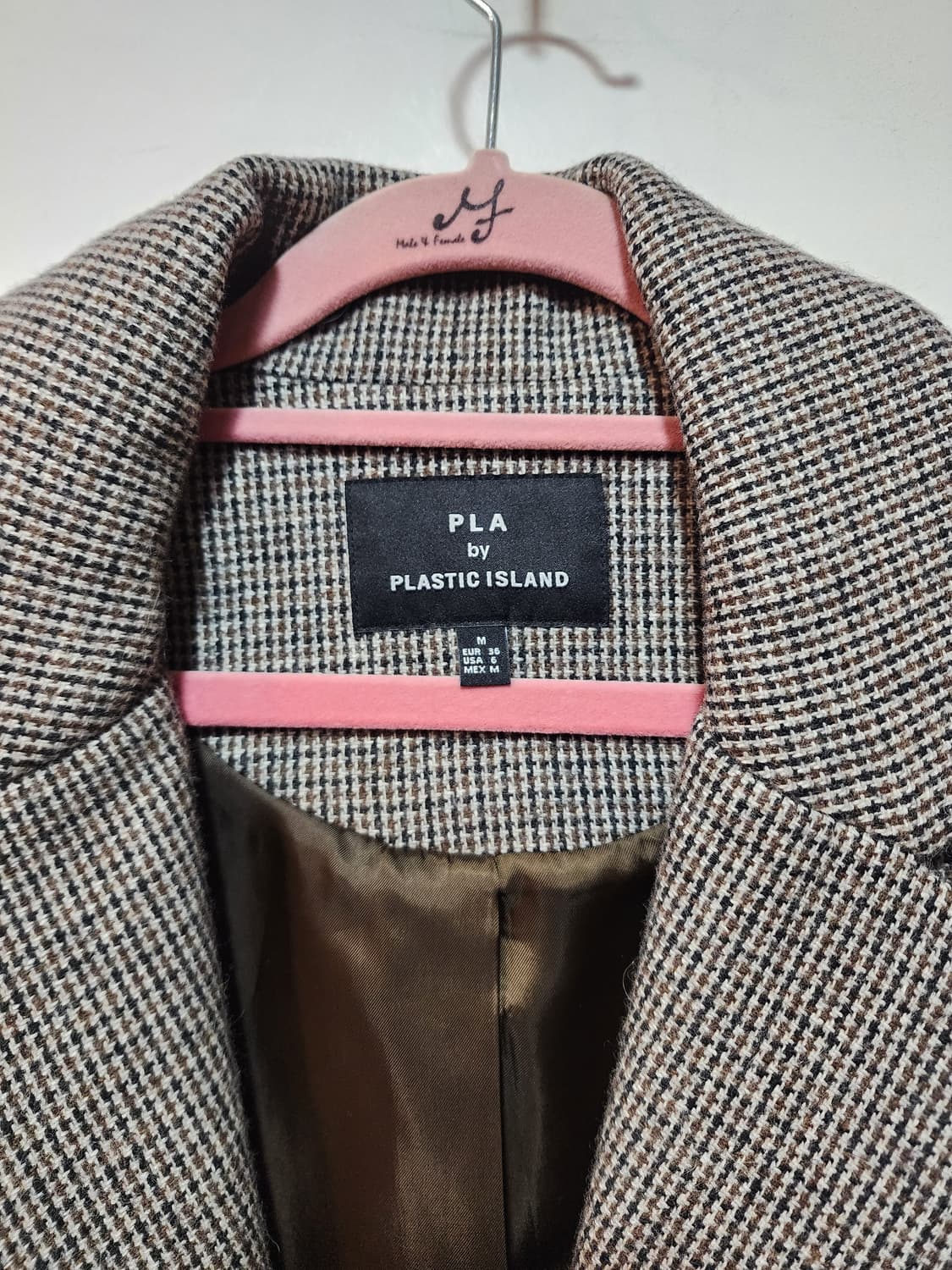 플라스틱 아일랜드 체크 오버핏 롱코트 M 상품이미지6