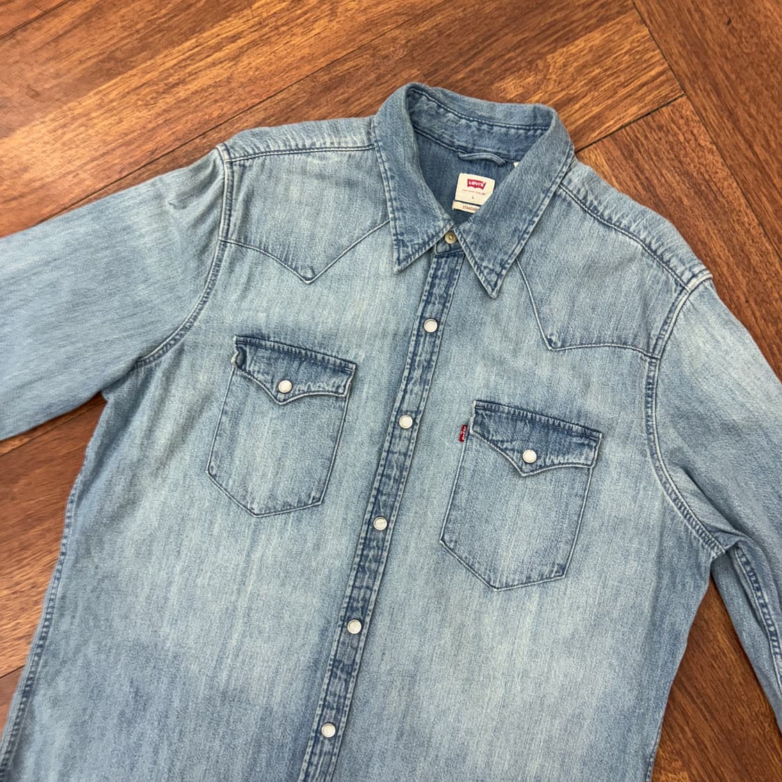 L 리바이스 워싱 데님 웨스턴 남방 셔츠  상품이미지4