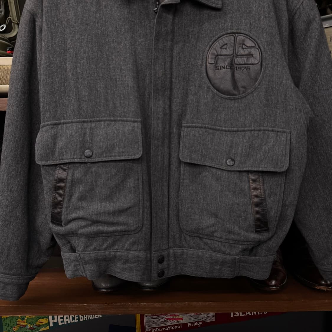 90s PIA SPORT 피아스포츠 패치 와펜 블루종 봄버 자켓 N239 상품이미지4