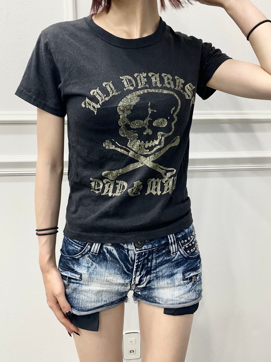 Skull Print&Patch Detail Slim Fit Tee 상품이미지4