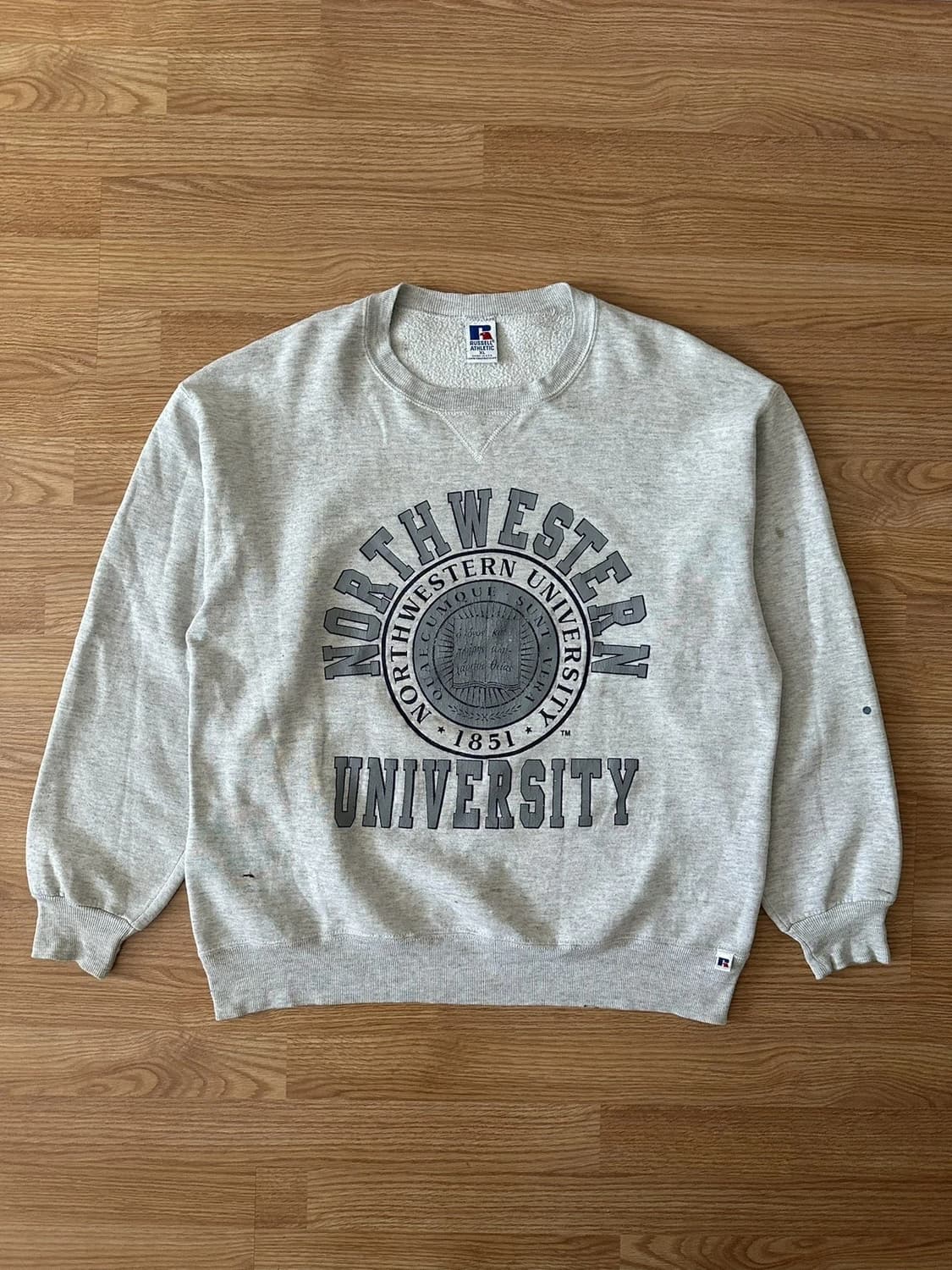  90s 러셀 애슬레틱 빈티지  회색 노스웨스턴 크루넥 상품이미지1