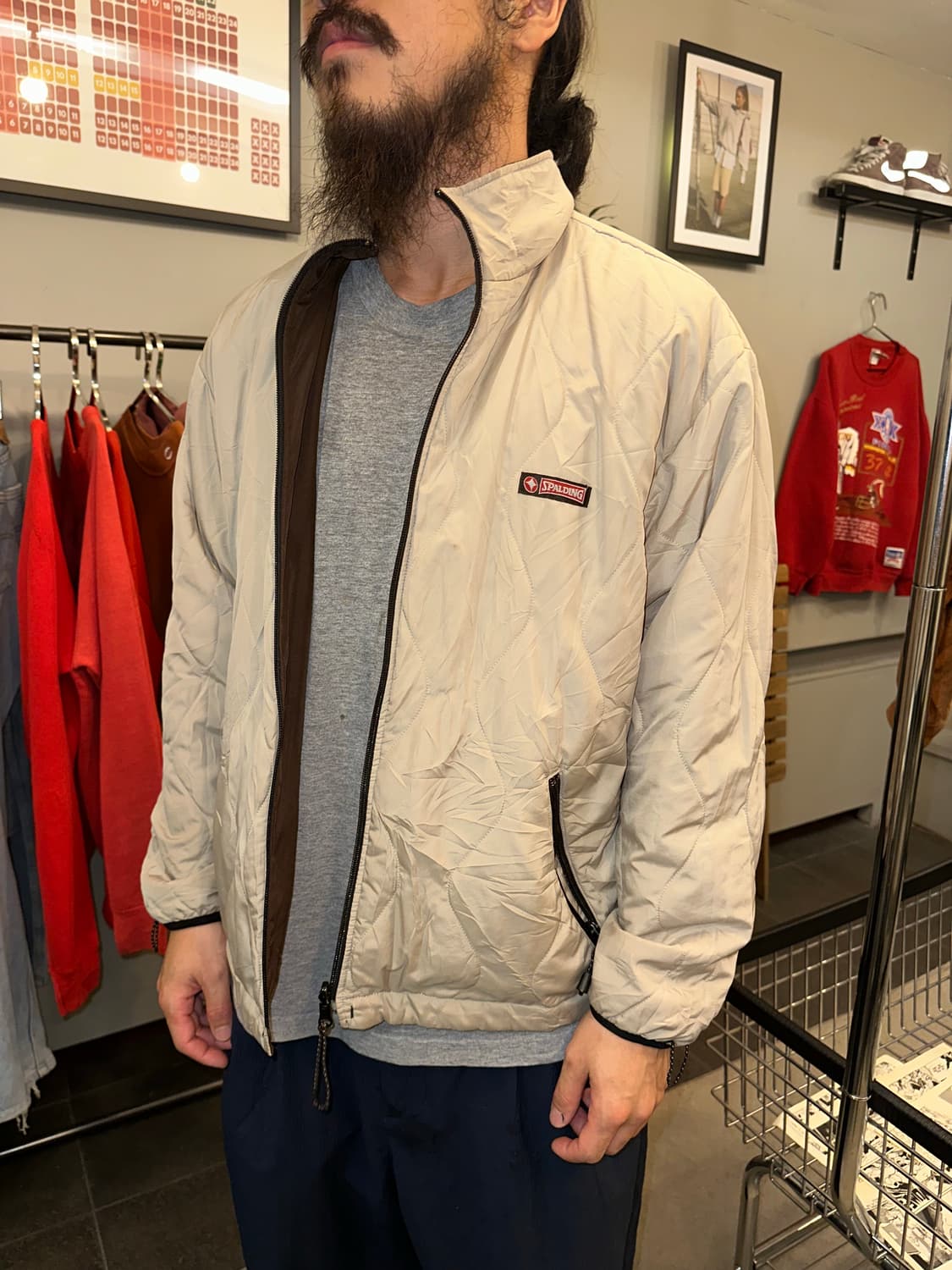 Spalding logo reversible nylon jacket 상품이미지7