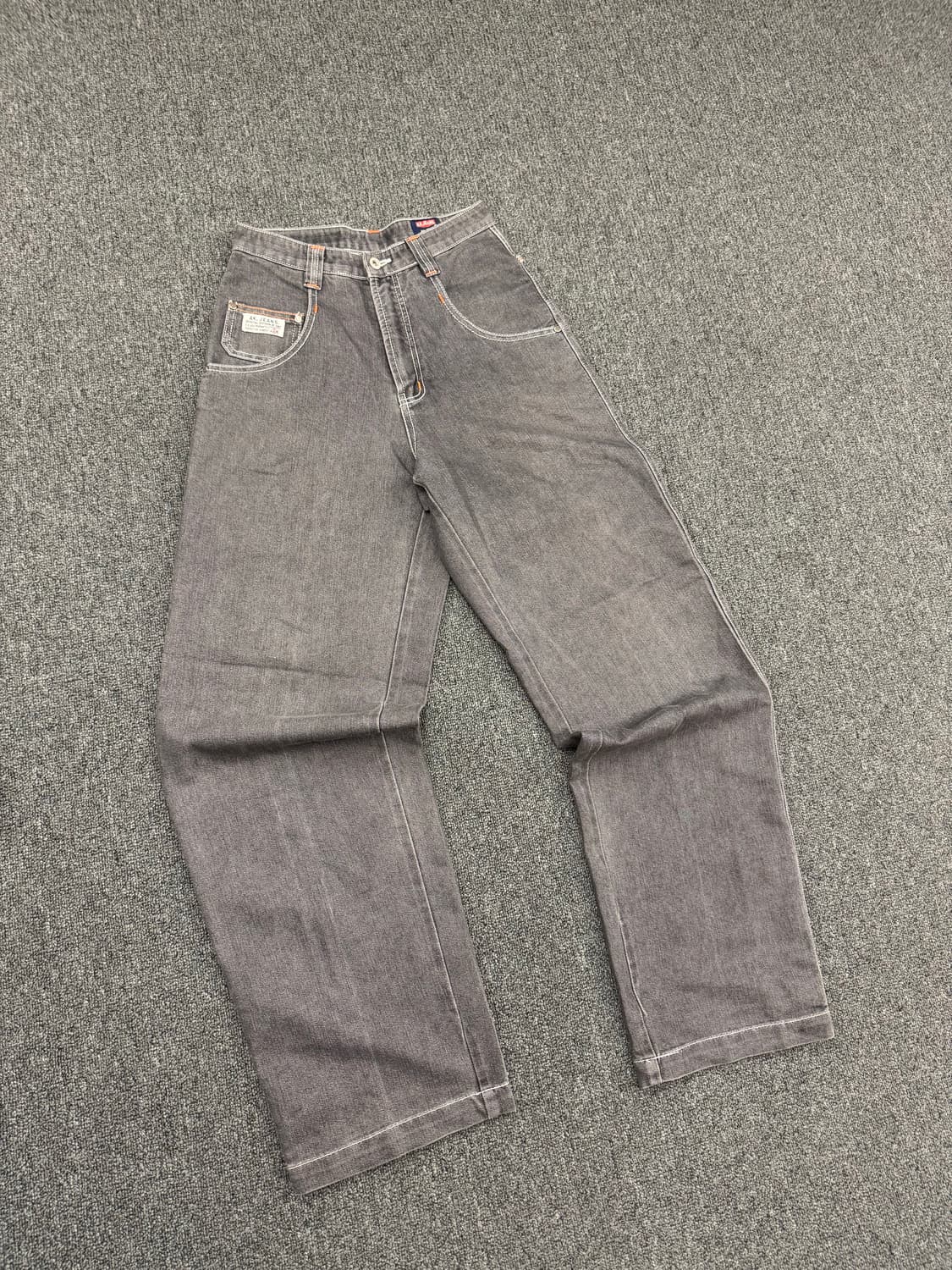 M) AK.JEANS 빈티지 올드스쿨 포켓자수 흑청 힙합팬츠 상품이미지1