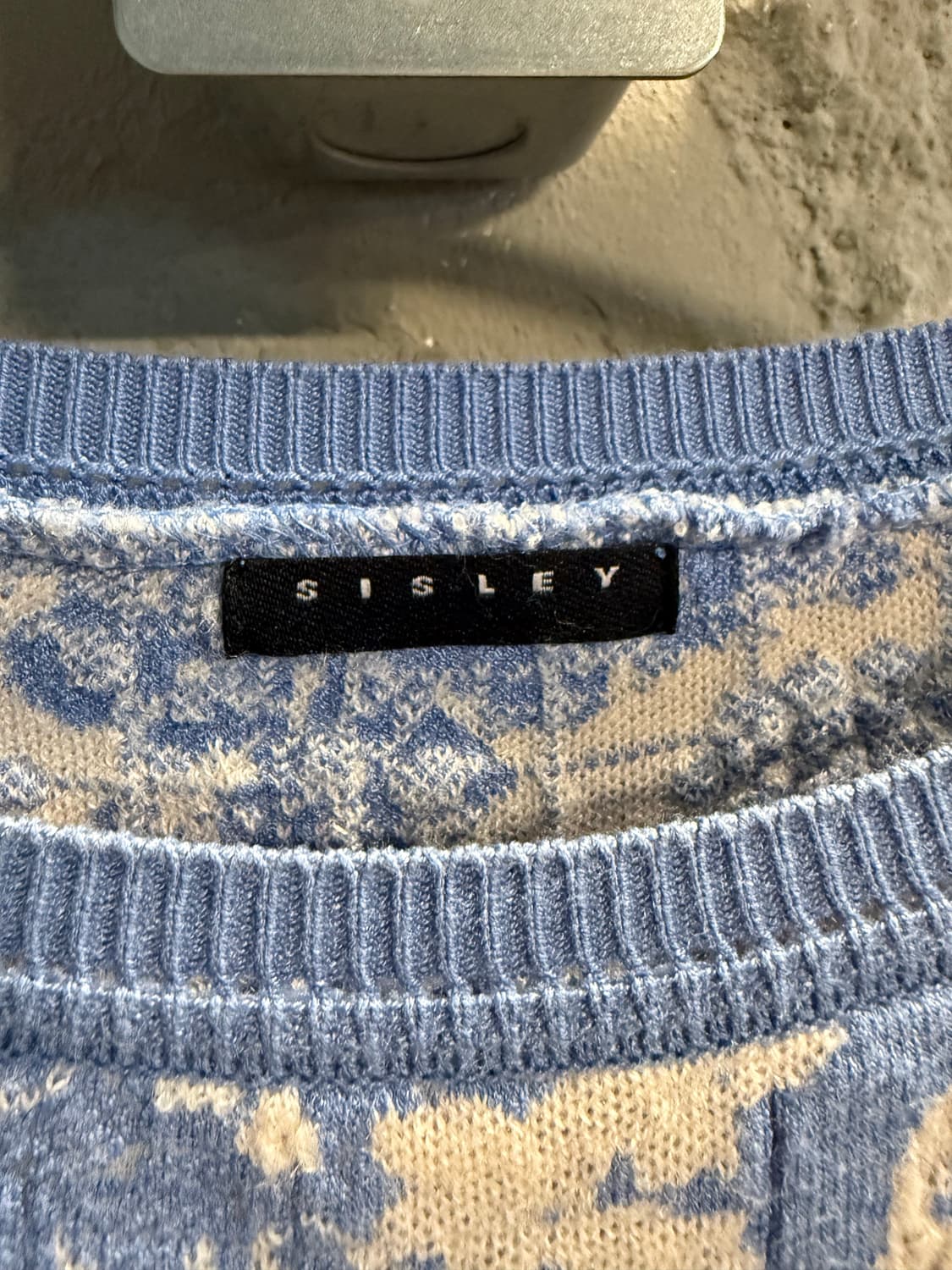 ONE SIZE 시슬리 SISLEY LOVE 자수 니트 스웨터 블루 상품이미지5