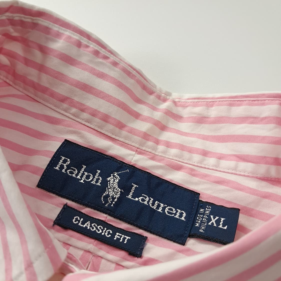 CK161 XL 폴로 00s 베이비핑크 스트라이프 셔츠 남방 상품이미지3