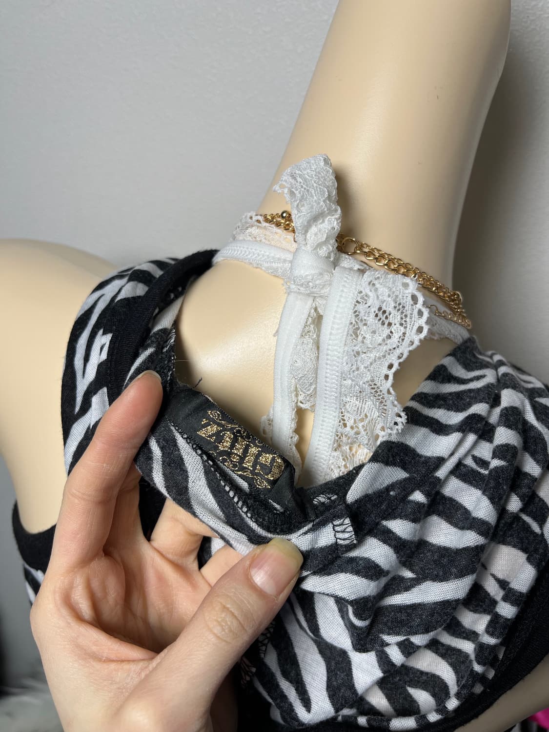 Glitz 갸루 지브라 나시 후드티 상품이미지3